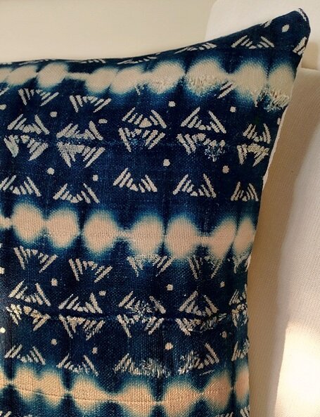 Blue Mudcloth Cushion