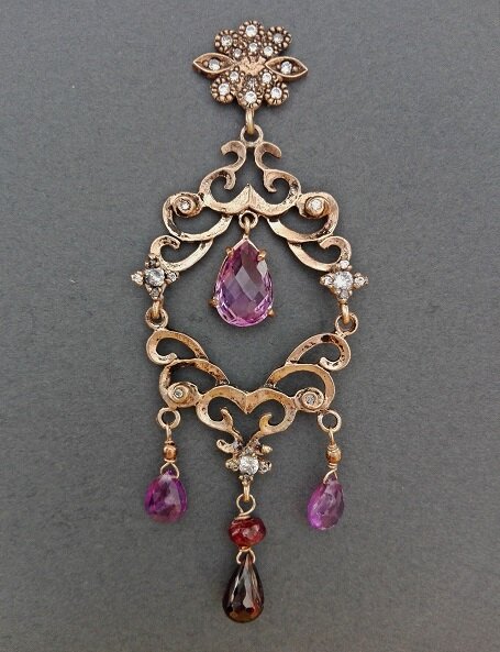 Gemstone chandelier earrings
