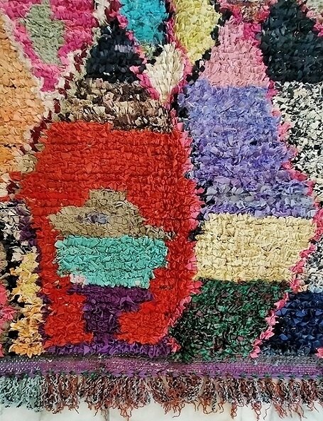 tappeto colorato Boucherouite