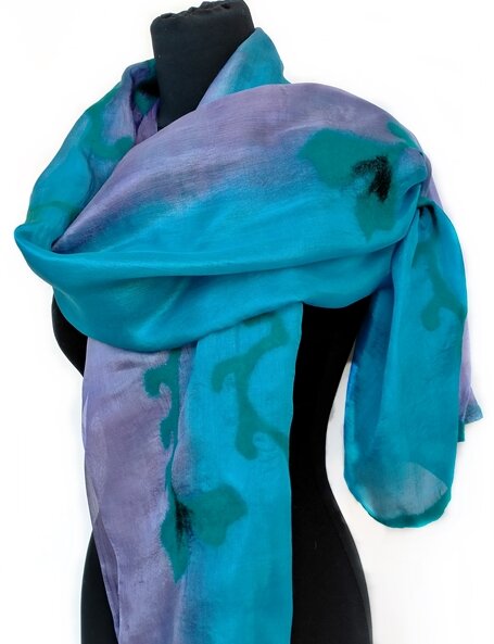 Felt and silk scarf