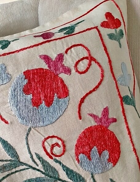 Suzani pillow hand embroidered